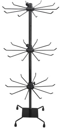 DADEA Présentoir à bijoux rotatif à 3 niveaux réglables en métal à suspendre - Tour à bijoux tendance pour porte-clés, boucles d'oreilles, collier (1 pièce, 71,1 cm)