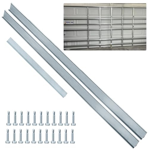 LAJIAOZ Heavy Duty Garage Door Strut 16FT Garage Door Support Reinforcement Bracket Garage Door Brace Replacement Kit Opener Parts Concept for Resisting Hurricanes Torrential Rain(22 Tapping Screws)