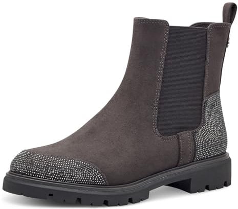 MARCO TOZZI by Guido Maria Kretschmer Damen Chelsea Boots Flach mit Reißverschluss, Grau (Dk.Grey), 40 EU