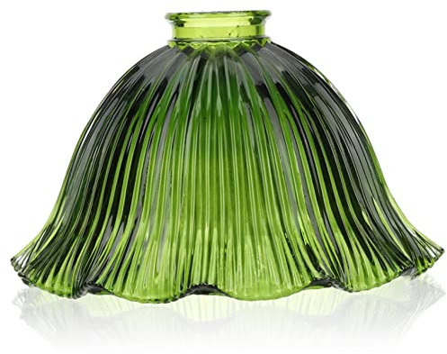 BESTonZON Kronleuchter country style grün schreibtisch tageslichtlampe schrankleuchte craft Lampenschirm aus Glas Pendelleuchtenschirm ersetzen Blütenblatt Deckenventilator Domlicht