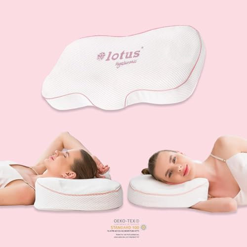 ERGO FOAM Anti Falten Kissen Anti-Aging Schlafkissen mit Lotus-Hyaluron Bezug – Faltenfrei Aufwachen mit Memory Foam – Ideal nach Beauty-OPs & bei empfindlicher Haut