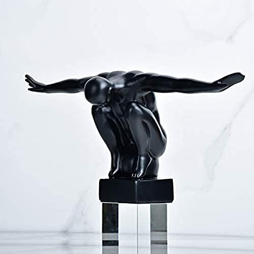 Dekoration Statue, abstrakte Skulptur, Ornament, modernes Kunsthandwerk, Kunst für das Wohnzimmer, Geschenk, Charakter-Skulptur, Dekoration, Turner-Souvenir, Kunstharz, Bastelzimmer, Bücherregal,
