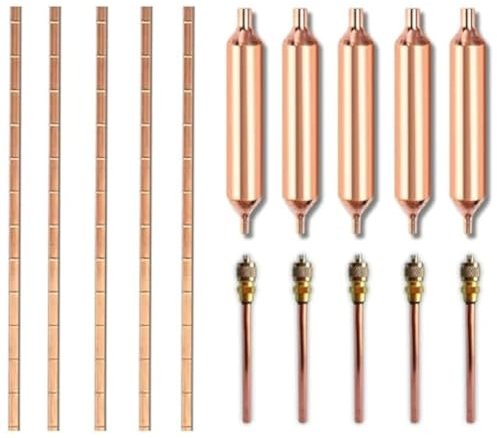 Piuusngy Filtro secador para refrigeración, herramienta de reparación de aire acondicionado, 15 piezas, válvula de acceso para secadora de filtro de refrigerador, fósforo de 1/4