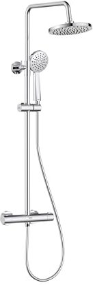 Zing2 Adjustable Thermostatic Rigid Riser Diverter Bar Shower Chrome