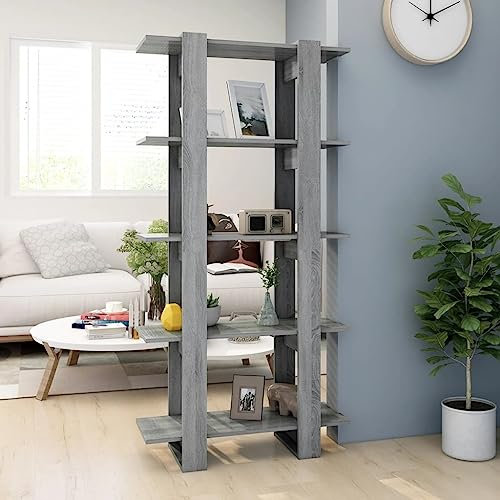 FUDUGEHMIOFWFJJ Gaming Room,eckkommode,Bücherregal/Raumteiler Grau Sonoma 80x30x160 cm HolzwerkstoffGeeignet für Bad, Küche, Schlafzimmer