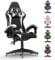 Racingreat Gaming Chair,Ergonomic Gaming Chair for Adults, Height Adjustable Reclining Computer Game Chair Comfortable with Headrest and Lumbar Support (Without Footrest, White)
