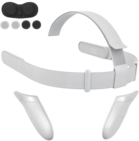 Original Head Strap Kit for Oculus Quest 2 Headset, Replacement HeadStrap for Meta Quest 2 —Oculus Quest 2 Head Strap,1 Pair Battery Covers,EVA Lens Cap,4pcs Joystick Caps