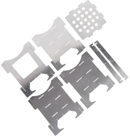 Kavolet Tragbarer Klappbarer Holzofen aus Edelstahl, Mini-Kocher für Reisen, Wandern, Picknick, Outdoor, Camping