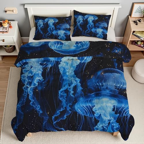 Funda Nórdica Cama 135 Tinta Funda Edredon 200x220 Microfibra Suave, Ropa de Cama Azul 3 Piezas - Funda Nordica Tinta y 2 Funda de Almohada 50x80 con Cremallera
