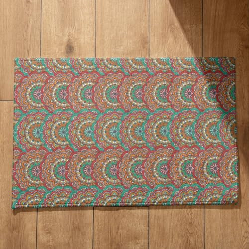 EHOMERY Funny Cute Outdoor Mats for Front Door Bathroom Runner Mat Retro Pattern External Doormat Kitchen Mats for Floor Cushioned 40x60cm, Non-Slip Plush Cotton Decor Doormat