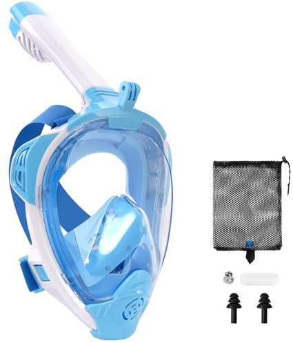 AOOSA Schnorchelmaske Erwachsene Vollgesichtsmaske | CO₂ sicher Wasserdicht & Beschlagfrei Tauchmaske, Schnorchelset Alternative, Vollgesichtsmaske Schnorchelausrüstung