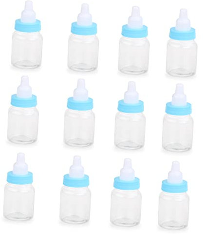 Vaguelly 12stücke Mini-süßigkeitenflaschen-geschenkboxen Im Feeder-stil Für Babypartys Blau Aus Robustem Kunststoff Höhe Zur Dekoration Füllmaterial Für Geschenke