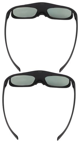 DLP Link 3D Glasses Lightweight 144Hz Refresh Rate for Optoma Projectors 3D Active Shutter Glasses for Movie Watching PC + LCD Lens Black2Pcs Movie Lovers