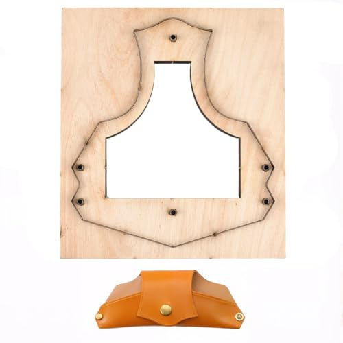 GORGECRAFT Matrice de Découpe pour Étui à Lunettes en Acier au Carbone Outil de Découpe pour Cuir Poinçonnage Gaufrage Estampage avec Base en Bois Lisse pour Projets de Bricolage de Sac à Lunettes