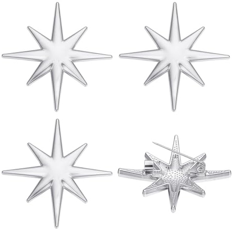 UNICRAFTALE 4 pièces Broche Étoile Platine Minimaliste Épingles de revers en Alliage pour Accessoires de Robe Élégante Cérémonie Vêtements Bijoux