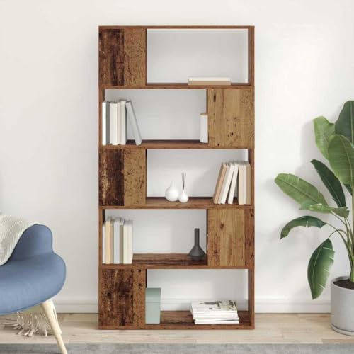 VIHHQGC Wandmontierter Fernsehschrank TV-Schrankset Braun 80 x 24 x 156 cm aus Holzwerkstoff mit Brettregalen für Multimedia-Geräte und Deko