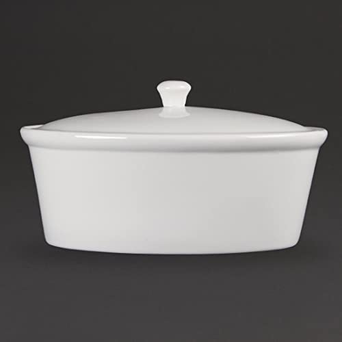 Olympia Whiteware Oval Casserole Dish 22L 262X188X155mm Cocotte Creuset