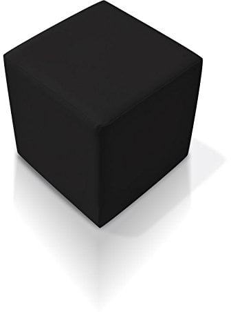 moebel-eins KUBUS Sitzwürfel Bandscheibenhocker Sitzhocker Fußhocker in schwarz 50x45x45 cm, schwarz