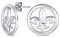 Boucles D'Oreilles Clous En Argent Sterling .925 Légères Pour Femmes Hommes Adolescents Avec Symbole Ancien Fleur De Lys Cercle Disque