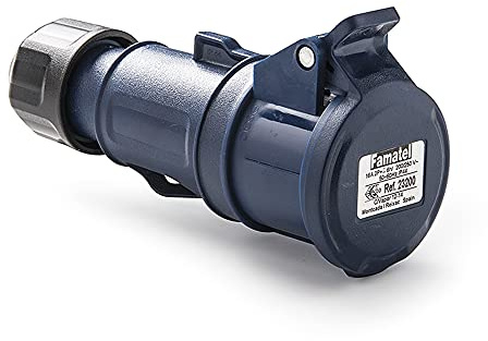 FAMATEL - Mobile Steckdose IP44 | 2P+T | 16A | 220-240V | Blau