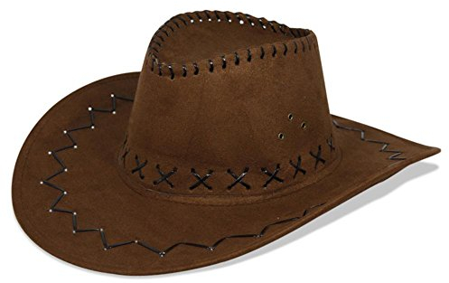 HC-Handel 910508 Cowboyhut Westernhut Western Wildlederoptik schwarz, braun oder hellbraun