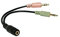 Logilink CA0020 Audio Adapter 3.5 Stereo 4p. Female zu 2 x 3.5 Stereo Male, 0,15m, schwarz