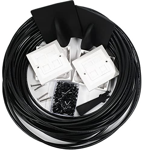 Loops 50M CAT6 Extension Outdoor/External Cable Kit - RJ45 Network Ethernet Face Plate