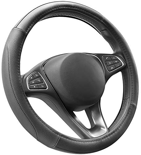 COFIT Antideslizante Cubierta de Volante Transpirable Cubre Volante de Cuero de Microfibra Negro M 37-38cm