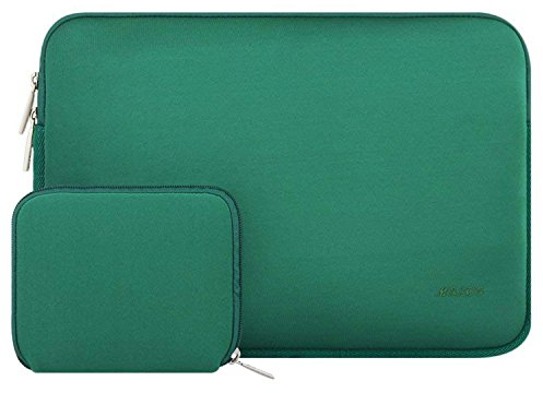 MOSISO Protective Sleeve, Soft Neoprene Water Repellent Pouch with Small Case, Peacock Green, Compatible with MacBook Air 13 A2337 A2179 A1932/Mac Pro 13 A2338 A2251 A2289 A2159 A1989 A1706 A1708