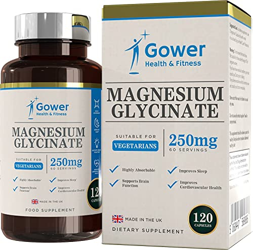 GH Magnesium Glycinate, 120 Capsules, 250mg Magnesium Supplement | 250mg Magnesium Bisglycinate per Serving | Highly Bioavailable Formula | Non-GMO & Allergen Free | Made in the UK
