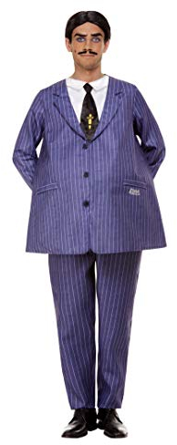 Smiffys Kostüm Addams Family Gomez, Lila, mit Oberteil, Hose, Schnurrbart & Perücke