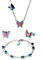 Kaguyo Jewellery Set for Women, Rose Gold Plated Stainless Steel Disc Circle Charms Pendant Necklace with Circle Earrings and Gold Bracelets - Minimalist Women's Jewelry Set (butterfly jewellery sets)