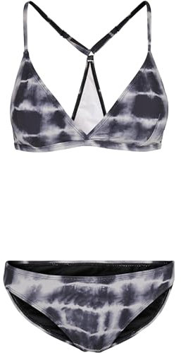 Urban Classics Ladies Tie Dye Triangle Back Bikini Black/White XS