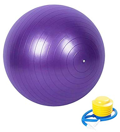 Boolavard Gymnastikball Fitnessball, Anti-Burst-Stabilitätsball mit Schnellpumpe, professioneller Balanceball für Pilates, Yoga, Kernkraft, Geburtsübung (55cm, S, Lila)