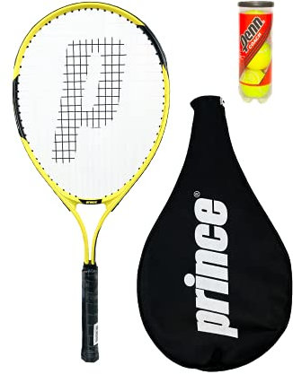 Prince Power Rebel Tennisschläger für Kinder, 66 cm, inkl. Hülle und 3 Tennisbällen