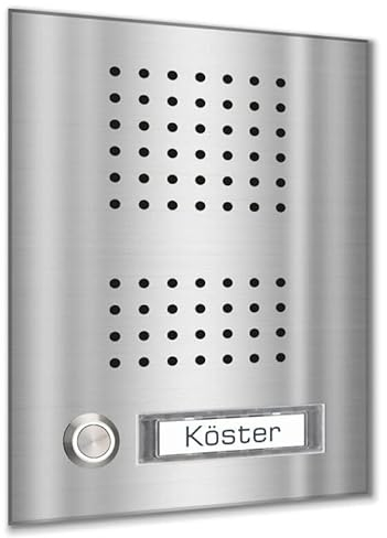 Mehrfamilienklingel Unterputz mit SPRECHSIEB und Namensschildern in verschiedenen Farbtönen (1 Familie)