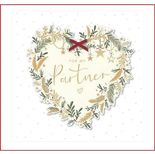 UK Greetings Partner Christmas Card - For My Partner - Christmas Heart Wreath
