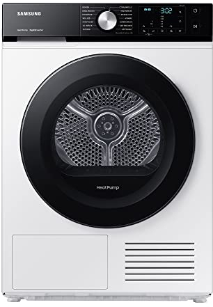 Samsung DV8GBBA225AE/EG Bespoke Wärmepumpentrockner, 8 kg, Hygiene+, Optimal Dry - Sensorgesteuertes Trocknen, 2-in-1 Komfortfilter, Super Kurz 35‘, Digital Inverter Motor, Weiß