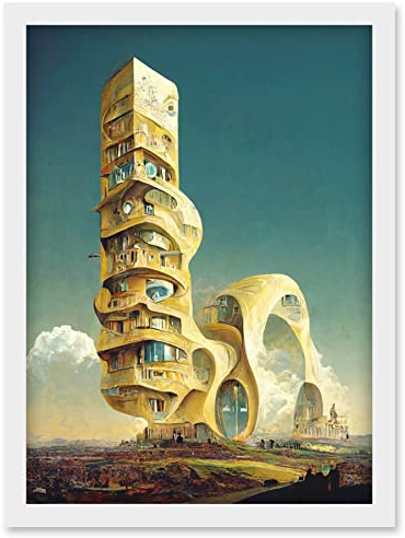 Doppelganger33 LTD Surrealism Modern Architecture Palace Artwork Framed Wall Art Print A4