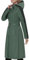 Regenmantel damen lang mit Gürtel und Kapuze Regenjacke damen wasserdicht gefüttert Softshelljacke Friesennerz PU Windbreaker,Grün,36