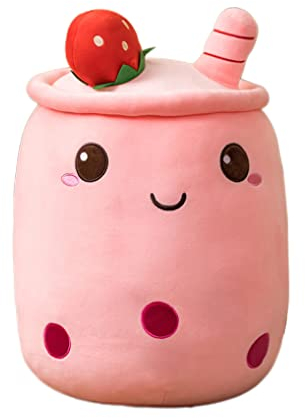 Gcroet Bubble Tea Plush Pillow Cute Tea Cup Toy Plushie Plush Pillow Stuffed Throw Pillow For Kids,Pink,Cute Tea Pillow, Bubble Tea Plush Pillow, Plushie Plush Pillow, Tea Cup Plush Toy