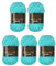 Wollbiene Softy 5 x 100 Gramm chenille wolle zum häkeln Strickwolle, Babywolle, 500 Gramm Chenille Wolle Super Bulky crochet yarn (azure 32)