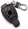 OTMIK Etui de protection en cuir pour clé intelligente de voiture Porte clés Sac à clés pour Mercedes Benz CLS CLA GL R SLK AMG A B C Classe S Coquille de clé Accessoires (2 Boutons)