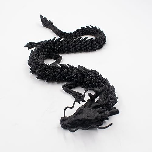XiyaxiVici Aquarium Dekoration Drachen 3D Harz Gedruckter Drache Fish Tank Floating Ornament Aquarium Deko Harz Reptilien Lebensraum Dekorativ Einzigartige Aquascapes 45cm Schwarz