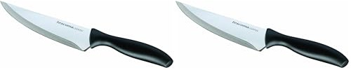 Tescoma 862042 Sonic Coltello Cuoco, Acciaio Inossidabile, Nero, 18 cm, 1 Pezzo (Confezione da 2)