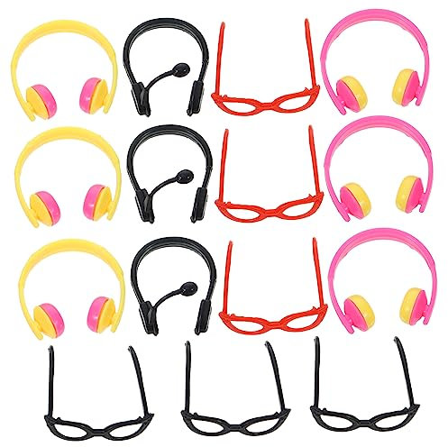 DRESSOOS Gafas y Auriculares Pequeños para Muñecas 32pcs Accesorios De Simulación