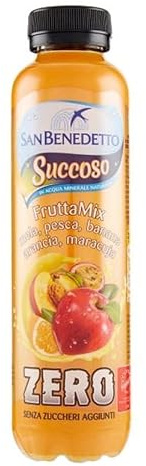 San Benedetto, Saftiger Zero mit Fruttamix-Geschmack, 12 x 400 ml, leichtes und enthärtendes Getränk in natürlichem Mineralwasser, ohne Zucker, Konservierungsstoffe, Farbstoffe und Gluten