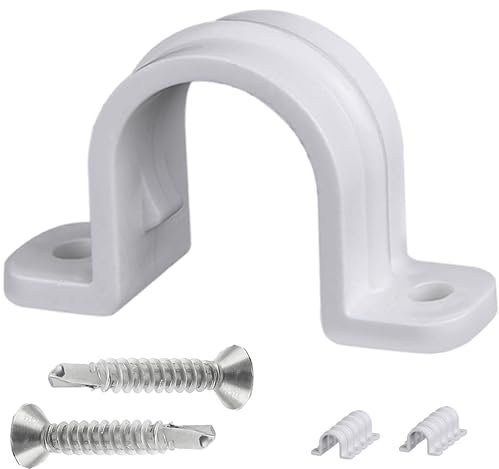 Soimuk Colliers de serrage, clips de sangle de tuyau en PVC, colliers de serrage en plastique à deux trous, colliers de serrage de sangle de conduit (SCH 1/2 IN)