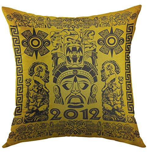 Kissenbezug Inka Der Mexikanischen Maya-Motive Symbol 2012 Maya Kissen-Bezug Couchkissen Kissen Bezug Premium Kissenhülle Für Sofa Bed Büro 45x45 cm