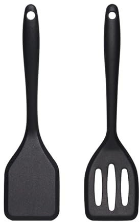 Eolilim Mini Spatula 2PCS, Small Spatula Easy to Clean, Reusable Silicone Small Spatulas, Mini Silicone Turner for Fish, Steak, Fried Rice